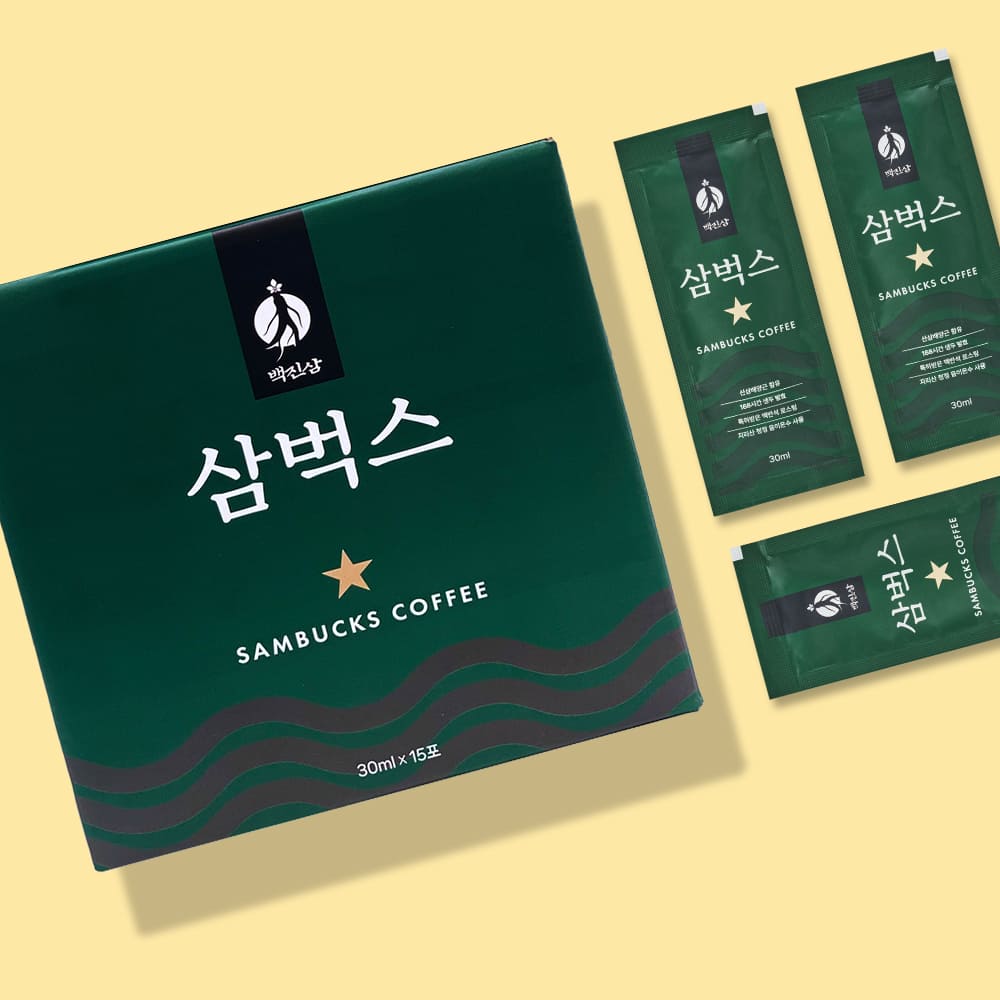 산삼과 커피의 만남 프리미엄 무설탕 활력커피 삼벅스 30포