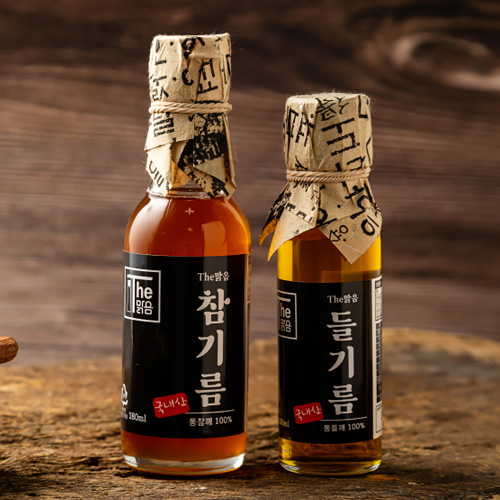 100% 국내산 통깨 저온압착 프리미엄 참기름 들기름 100ml 180ml