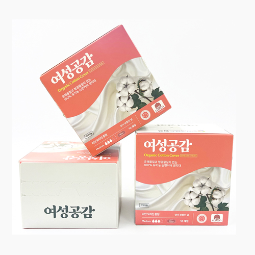 여성공감 100% 유기농 순면 커버  생리대 중형 6박스(60개)