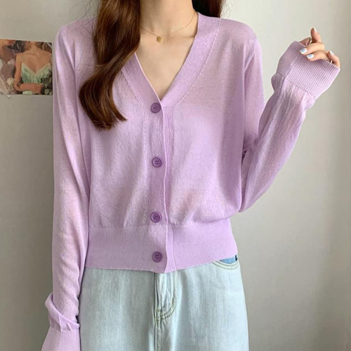 CC650  여성 5컬러 시스루 가디건