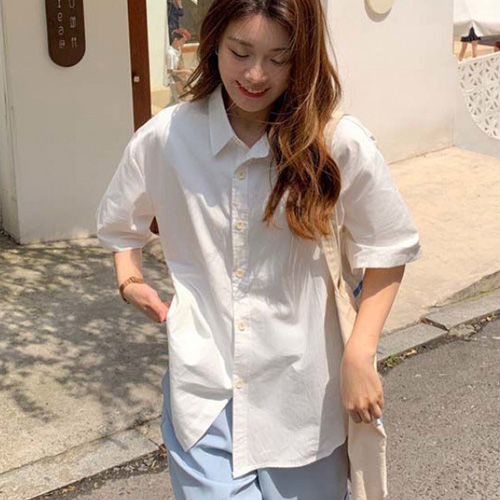 CC593  2컬러 여성 반팔 셔츠