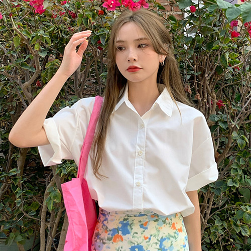 CC593  2컬러 여성 반팔 셔츠