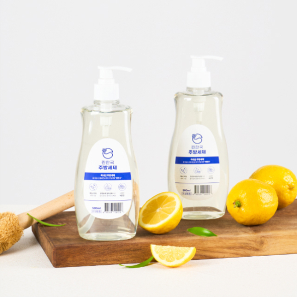 국내산 천연 성분 찐한국 주방세제 과일 채소 세척 천연 주방 세제 500ml x 3