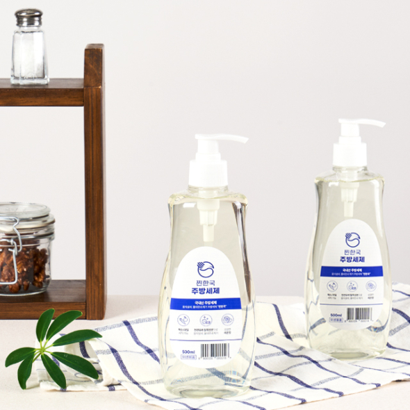 국내산 천연 성분 찐한국 주방세제 과일 채소 세척 천연 주방 세제 500ml x 3